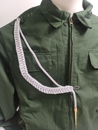 Аксельбант солдатский (уставной) "корейская нить", серебристый - интернет магазин Полигон