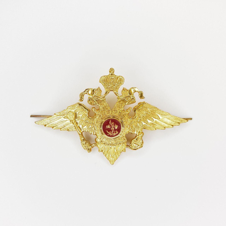 Эмблема на тулью большая МВД, золотой, металл - интернет магазин Полигон