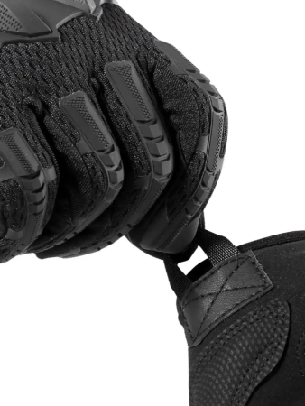 Перчатки тактические полнопалые с резиновыми вставками, Черный - интернет магазин Полигон