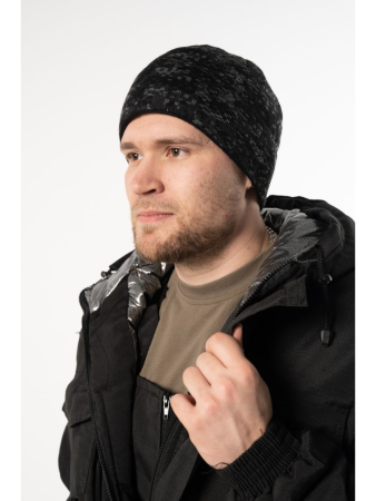 Шапка с отворотом Черная цифра - интернет магазин Полигон