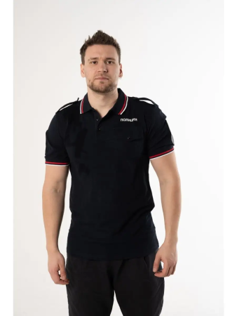 Поло Полиция, короткий рукав, с фальшпогонами, цвет черный, хлопок - интернет магазин Полигон