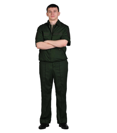 Китель Офисный, ткань рип-стоп, короткий рукав, цвет Зеленый - интернет магазин Полигон