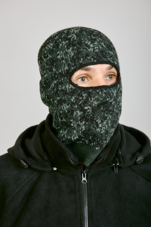 Маска Лыжник (1 отверстие), зеленый, пан, шерсть - интернет магазин Полигон