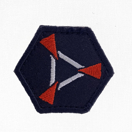 Патч Полигон Большой, синий, рыжий - интернет магазин Полигон