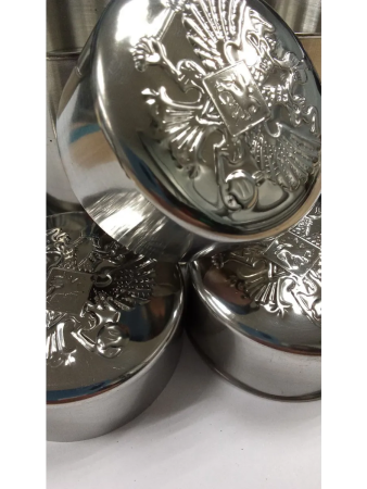 Складной стакан с карабином "Герб РФ", 150 мл - интернет магазин Полигон