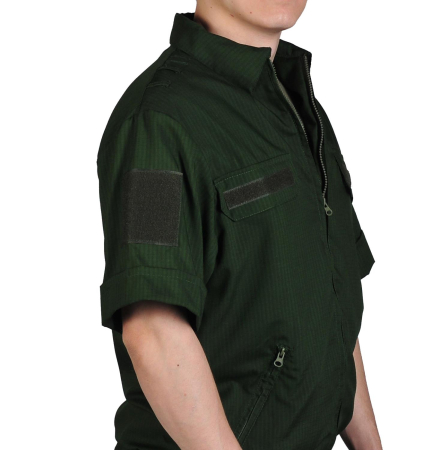 Китель Офисный, ткань рип-стоп, короткий рукав, цвет Зеленый - интернет магазин Полигон