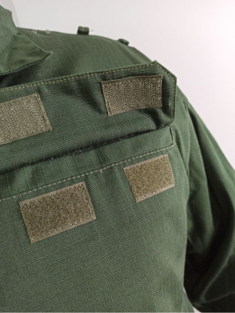 Китель Офисный зеленый, ткань рип-стоп, длинный рукав - интернет магазин Полигон