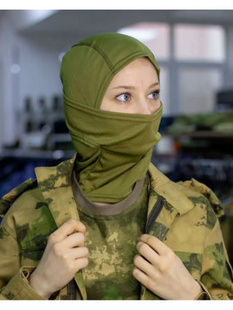 Защитная маска балаклава №1, оливковый, полиэстер - интернет магазин Полигон