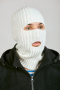 Маска 2 ОТВЕРСТИЯ, белый, пан, шерсть - интернет магазин Полигон